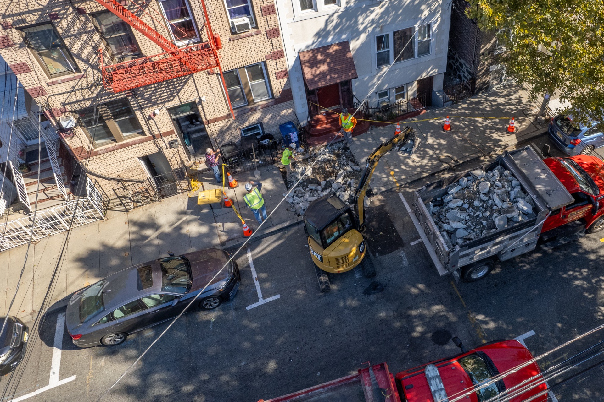 Aerial drone of active LaSalle job site